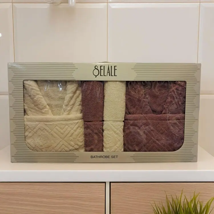 ŞELALE Platinium Bornoz Takımı 6'lı